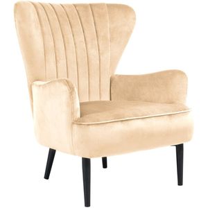 Alterego Scandinavische oorfauteuil 'TRAPEUR' van witte boucléstof