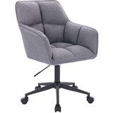 SVITA Jerry Bureaustoel met armleuningen, in hoogte verstelbaar, draaistoel met wieltjes, stof, fluweel (polyester, grijs)
