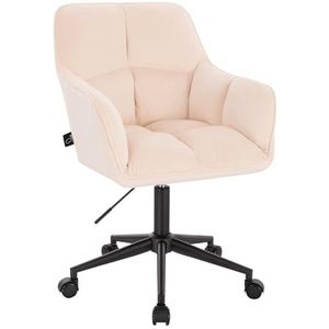 SVITA Jerry bureaustoel met armleggers in hoogte verstelbare bureaustoel met wielen fluweelcrème - beige Polyester 91548