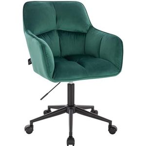 SVITA Jerry bureaustoel met armleggers in hoogte verstelbare bureaustoel met wielen fluweel donkergroen - groen Polyester 91549