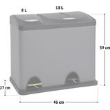 Pedaalemmer - Rood - Staal - 30 Liter