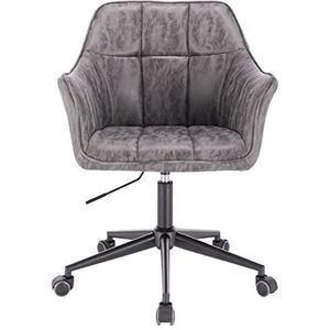 SVITA GREG bureaustoel met armleuningen in hoogte verstelbare bureaustoel met wielen kunstleer grijs - grijs 92096