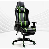 SVITA Stoel bureaustoel bureaustoel voetensteun ergonomisch zwart groen - Kunststof 92208