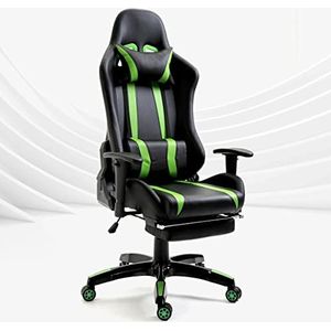SVITA Stoel bureaustoel bureaustoel voetensteun ergonomisch zwart groen - Kunststof 92208