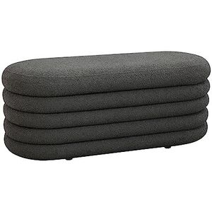 Svita - blossom xl Hocker mit Stauraum Sitzhocker Ottomane Bouclé-Bezug Dunkelgrau
