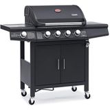 TAINO RED 4+1 gasbarbecue BBQ GRILLWAGEN RVS branders+ zijbrander zwart - zwart Staal 93511