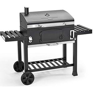 TAINO HERO XXL Smoker BBQ Grill Cart Houtskoolgrill Smoker Zwart - zwart Metaal 93536