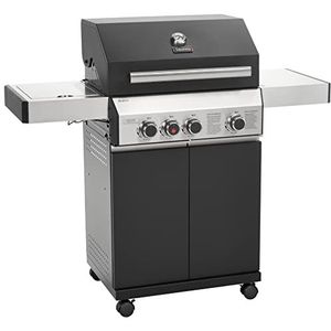 TAINO BLACK 3+1 gasbarbecue met zijbrander Gasbarbecue 3 branders mat zwart - zwart Staal 93583