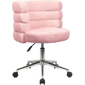 SVITA CLOUD Bureaustoel - Roze - Polyester - Hoogte Verstelbaar met Wielen