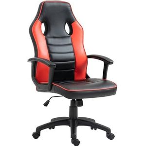 SVITA Gaming stoel Racing Chair Ergonomische pc-stoel in hoogte verstelbaar hoge rugleuning kinderen tieners zwart/rood