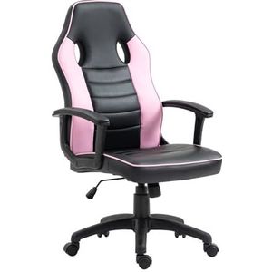 SVITA Gamingstoel, racestoel, ergonomische pc-stoel, in hoogte verstelbaar, hoge rugleuning, kinderen, tieners, zwart/roze