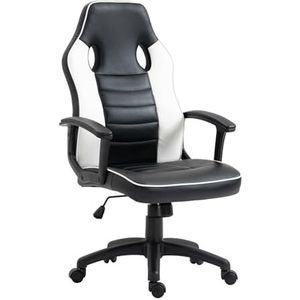 SVITA Gaming stoel Racing Chair Ergonomische pc-stoel in hoogte verstelbaar hoge rugleuning kinderen tieners zwart/wit