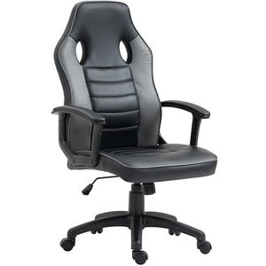 SVITA Gaming stoel Racing Chair Ergonomische pc-stoel in hoogte verstelbaar hoge rugleuning kinderen tieners zwart/grijs