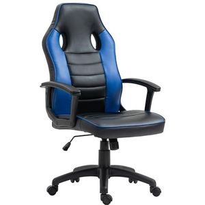 SVITA Gaming stoel Racing Chair Ergonomische pc-stoel in hoogte verstelbaar hoge rugleuning kinderen tieners zwart/blauw