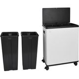 SVITA - SR2X30 - Sensor Afvalbak - Wit - 2 Compartimenten, 60 Liter, Inclusief Binnenemmer