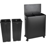 SVITA - SR2X30 - Sensor Afvalbak - Zwart - 2 Compartimenten 60 Liter incl. Binnenemmer
