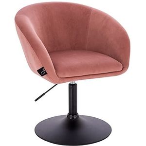 SVITA JAMAIKA lounge fauteuil cocktail fauteuil bar fauteuil club fauteuil gestoffeerde stoel schijf onderstel met armleuningen fluweel antiek roze - roze Textiel 98212