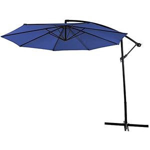 SVITA Parasol Ø 300 cm zweefparasol met standaard en zwengel, uv-bescherming tot UPF 50+, kraanconstructie met grote radius, zonwering voor uw tuin of terras (3 m, blauw)