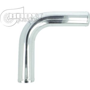 Aluminium bocht 90° met 101 mm diameter, doorn gebogen, gepolijst