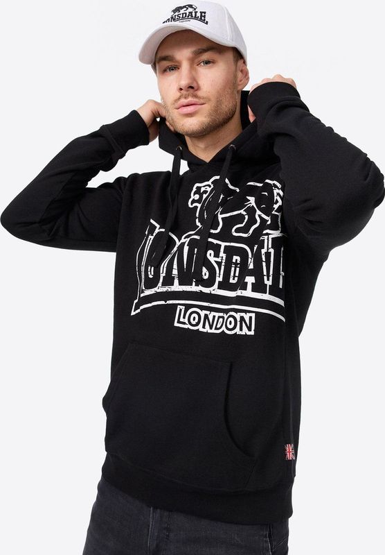 Lonsdale - Tadley Hoodie - Katoen - Zwart - Kangoeroezak
