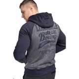 LONSDALE Sweatvest 'Slough'  marine / blauw gemêleerd / grijs / rood