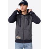 LONSDALE Sweatvest 'Slough'  marine / blauw gemêleerd / grijs / rood