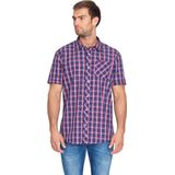 Lonsdale - Geruit Overhemd - Korte Mouwen - Blauw - Katoen