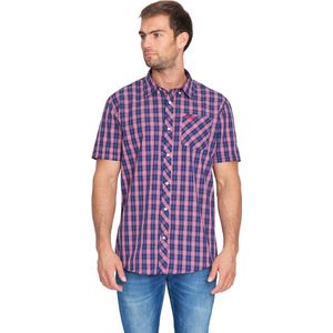 Lonsdale - Geruit Overhemd - Korte Mouwen - Blauw - Katoen