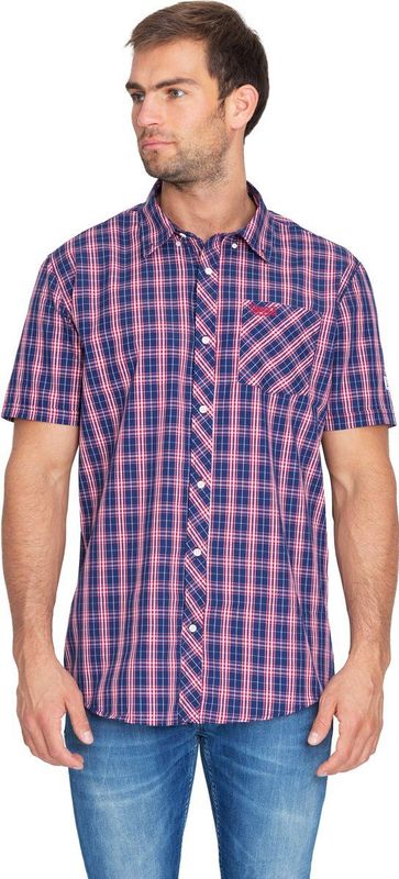 Lonsdale - Geruit Overhemd - Korte Mouwen - Blauw - Katoen