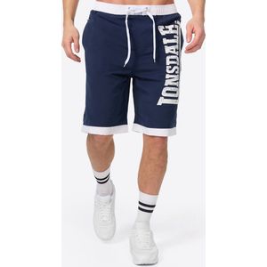 Navy/White Badshorts - Logoprint - Mesh Binnenbroek - Elastische Band