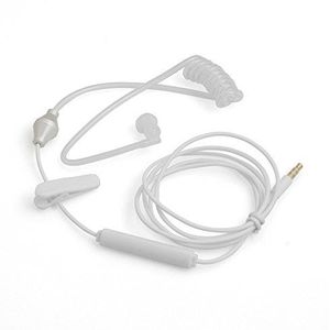 SYSTEM-S Eenoor, anti-straling, anti-straling, headset met geluidsslang, voor smartphone, tablet, PC, wit