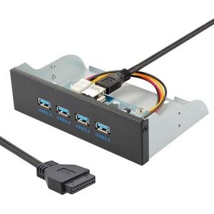 System-S USB-kabel 3.0 hub naar moederbord 20 pin 4 poorten frontpaneel