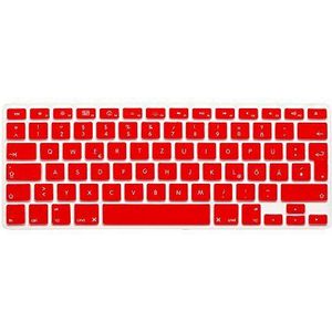 System-S Siliconen toetsenbordbescherming toetsenbordafdekking QWERTZ Duits toetsenbord afdekking bescherming voor MacBook Pro 13"" 15"" 17"" iMac MacBook Air 13"" in rood