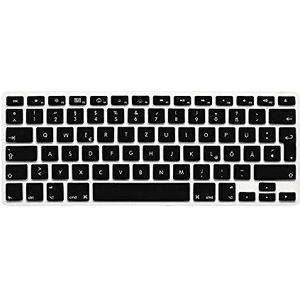 System-S Siliconen toetsenbordbescherming, toetsenbordafdekking, QWERTZ Duits toetsenbordafdekking, bescherming voor MacBook Pro 13"" 15"" 17"" iMac MacBook Air 13"" in zwart