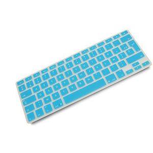 System-S Siliconen toetsenbordbescherming toetsenbordafdekking AZERTY Frans toetsenbord cover bescherming voor MacBook Pro 13 inch 15 inch 17 inch iMac MacBook Air 13 inch in turquoise