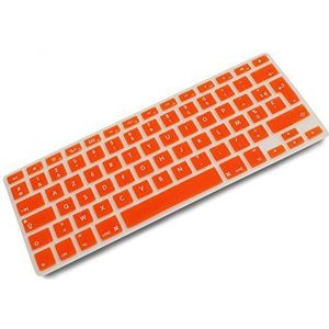 Systeem-S silicone toetsenbordbescherming AZERTY Frans toetsenbord voor MacBook Pro 13 inch 15 inch 17 inch iMac MacBook Air 13 inch in oranje