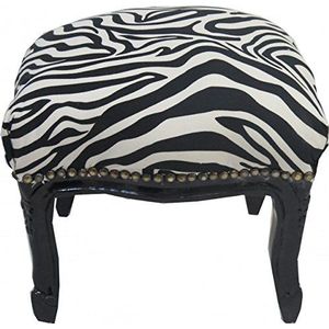 Casa Padrino Barok voetenbank Zebra/Black - Antiek meubilair - Kruk
