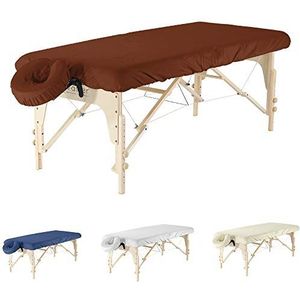 Massage-overtrek set van microvezel voor de massageligstoel en hoofdsteun massagebank overtrek 216x88 cm met hoofdsteunovertrek 33x33 cm spanovertrek voor massage bruin