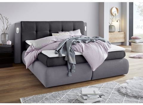COLLECTION AB Boxspringbett "Borna", inklusive Bettkasten, LED-Beleuchtung und Topper