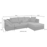 COLLECTION AB Ecksofa "Sally L-Form", mit und ohne Bettfunktion, inklusive loser Rücken- und Zierkissen