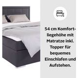 Boxbett Athena, wahlweise mit Bettkasten inkl. Topper bei Ausführung mit Matzratze, in Härtgraden H2, H3, H4
