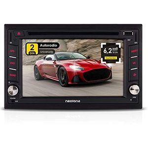 NEOTONE NDX-300 W, navigatie met Europese kaarten, universele 2DIN autoradio, 6,2 inch, bluetooth, touchscreen, dvd-speler, 16 GB microSD incl