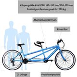 Galano Oakland 26 Zoll Tandem Fahrrad Mountainbike Bike 21 Gänge MTB Hardtail
