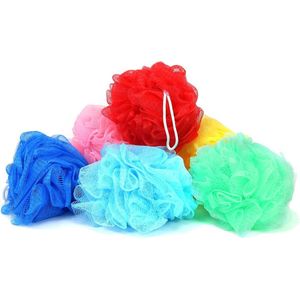 6 x Douche Spons, bad spons in grappige kleuren, wassen spons voor de douche, massa spons, douche bal [kleur selectie varieert!], 06 stuks-kleurrijk
