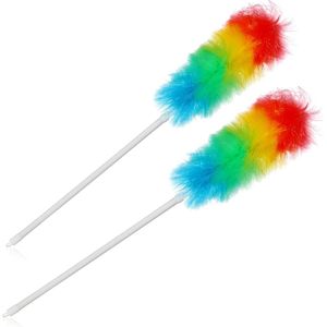 Plumeau - Wit Blauw Groen Geel Rood - Nylon Kunststof - 2 Stuks