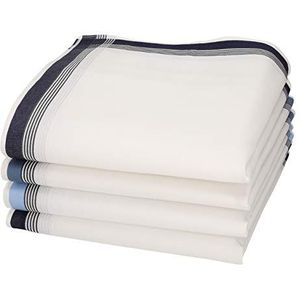 Betz 4 stuks stoffen zakdoeken voor heren, in geschenkdoos, 100% katoen, kleur dessin 3