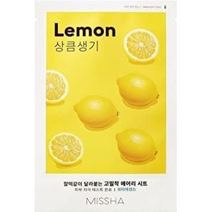 MISSHA Limone Lemon Sheet Mask anti-aging, oplichtend, verfrissend, hydraterend doekmasker, Koreaanse cosmetica, kbeauty set 4 stuks