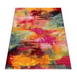 Teppich Modern Design Teppich Leinwand Optik Multicolour Grün Blau Rot Gelb 160x230 cm - Paco Home