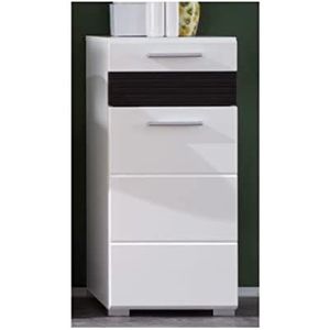 Furnline Het Kabinet Mezzo Witte Hoge Glans, Hout van de badkamers Zijkast