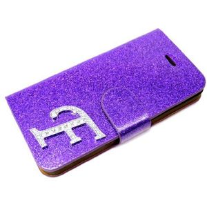 Exklusive-Cad SAM-S3-MINI Case glamour-F-lila glitter tas flip case tas cover met magnetische sluiting voor Samsung Galaxy S3 Mini in paars